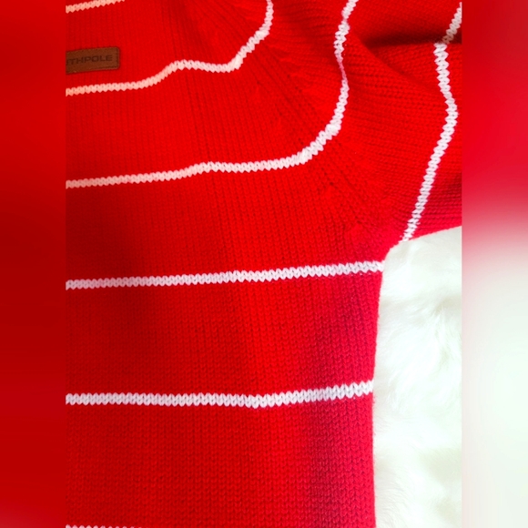 South Pole | Y2K Men's VTG Red & White Striped 1/4 Zip Pullover Sweater | Large - Picture 6 of 14